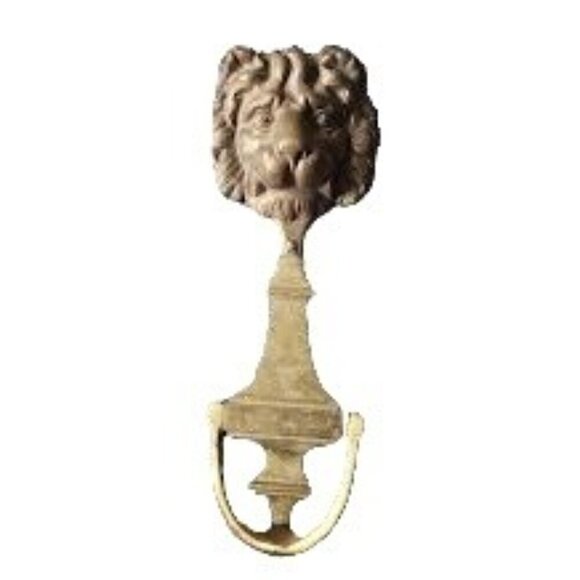 Vintage Antique Solid Brass Heavyweight Lion Head Door Knocker - Picture 2 of 8